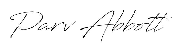 Designed for modern professionals: Parv Abbott name signature crafted with Antro_Vectra script. Ready for digital PDF workflows. Parv Abbott signature style 6 images and pictures png