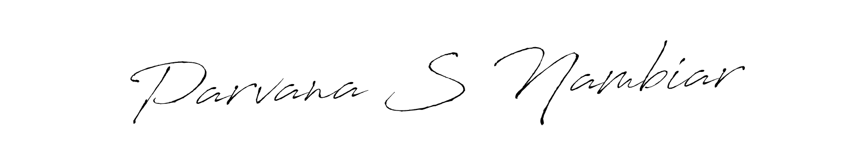 Antro_Vectra is a professional signature style that is perfect for those who want to add a touch of class to their signature. It is also a great choice for those who want to make their signature more unique. Get Parvana S Nambiar name to fancy signature for free. Parvana S Nambiar signature style 6 images and pictures png
