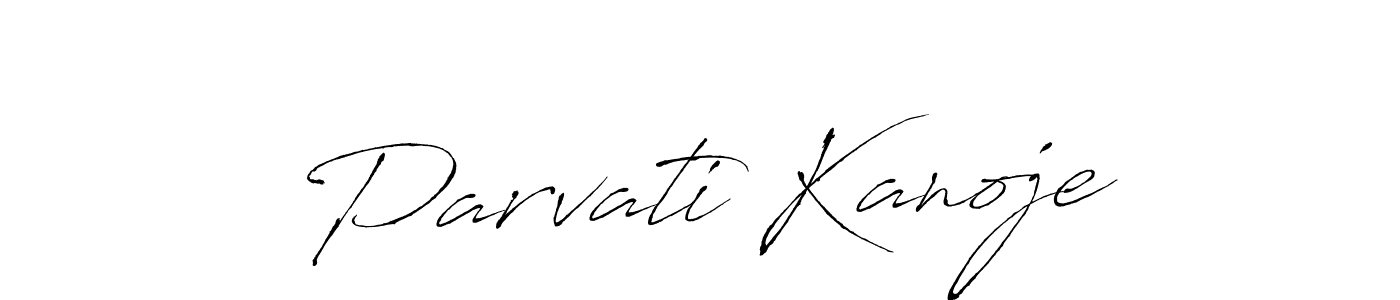 How to make Parvati Kanoje name signature. Use Antro_Vectra style for creating short signs online. This is the latest handwritten sign. Parvati Kanoje signature style 6 images and pictures png