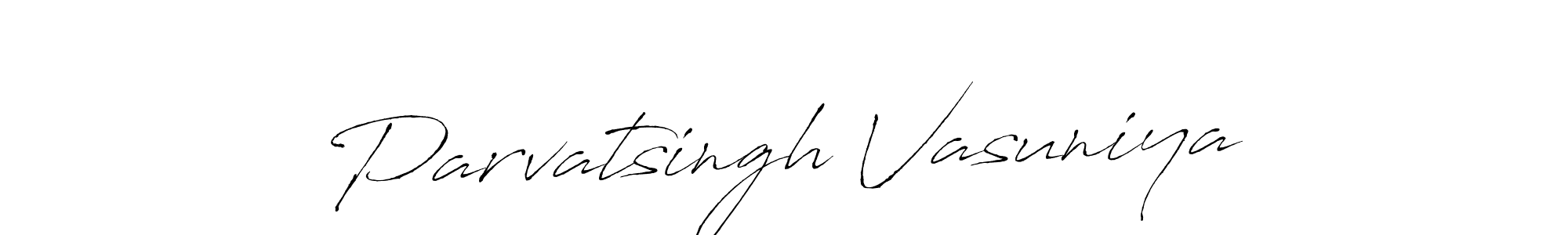 Antro_Vectra is a professional signature style that is perfect for those who want to add a touch of class to their signature. It is also a great choice for those who want to make their signature more unique. Get Parvatsingh Vasuniya name to fancy signature for free. Parvatsingh Vasuniya signature style 6 images and pictures png