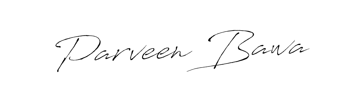 How to make Parveen Bawa name signature. Use Antro_Vectra style for creating short signs online. This is the latest handwritten sign. Parveen Bawa signature style 6 images and pictures png