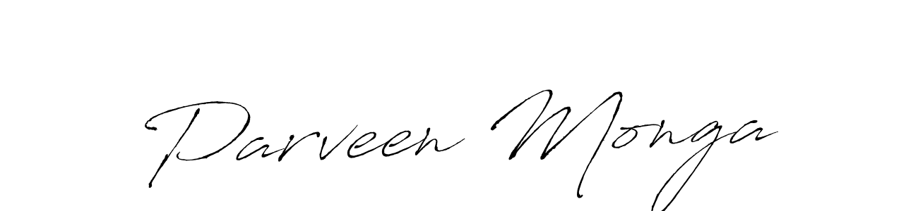 Create a beautiful signature design for name Parveen Monga. With this signature (Antro_Vectra) fonts, you can make a handwritten signature for free. Parveen Monga signature style 6 images and pictures png