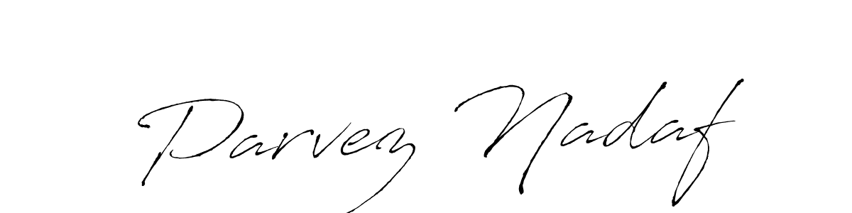 How to make Parvez Nadaf name signature. Use Antro_Vectra style for creating short signs online. This is the latest handwritten sign. Parvez Nadaf signature style 6 images and pictures png