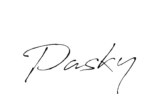 Use a signature maker to create a handwritten signature online. With this signature software, you can design (Antro_Vectra) your own signature for name Pasky. Pasky signature style 6 images and pictures png