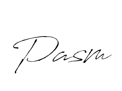 Make a beautiful signature design for name Pasm. With this signature (Antro_Vectra) style, you can create a handwritten signature for free. Pasm signature style 6 images and pictures png