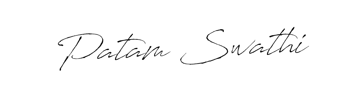 if you are searching for the best signature style for your name Patam Swathi. so please give up your signature search. here we have designed multiple signature styles  using Antro_Vectra. Patam Swathi signature style 6 images and pictures png