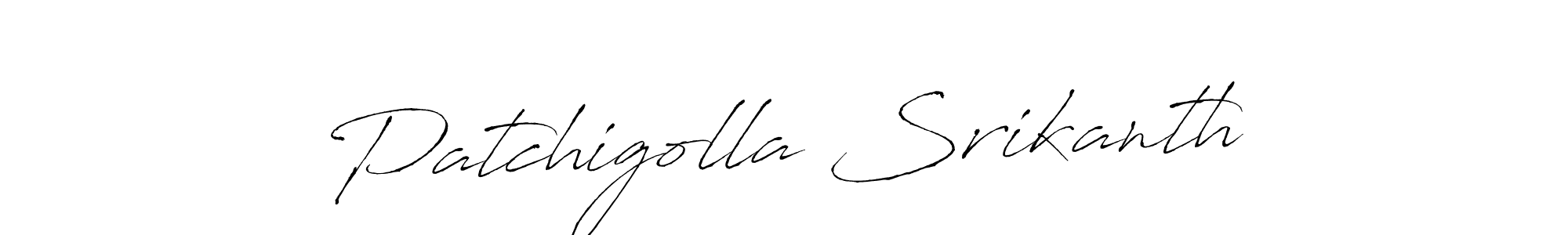 How to make Patchigolla Srikanth name signature. Use Antro_Vectra style for creating short signs online. This is the latest handwritten sign. Patchigolla Srikanth signature style 6 images and pictures png