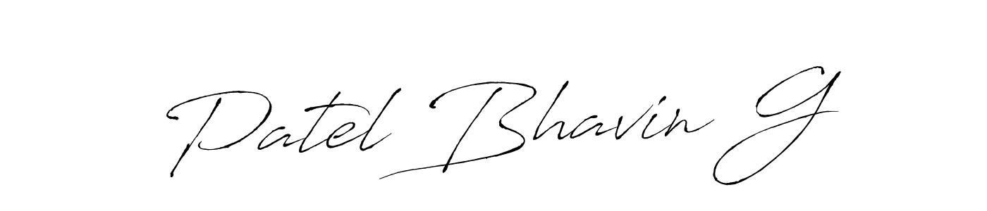 How to make Patel Bhavin G name signature. Use Antro_Vectra style for creating short signs online. This is the latest handwritten sign. Patel Bhavin G signature style 6 images and pictures png