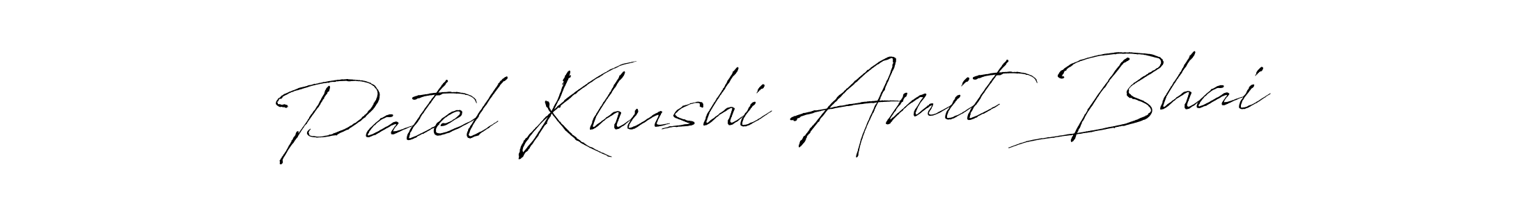 Make a beautiful signature design for name Patel Khushi Amit Bhai. With this signature (Antro_Vectra) style, you can create a handwritten signature for free. Patel Khushi Amit Bhai signature style 6 images and pictures png