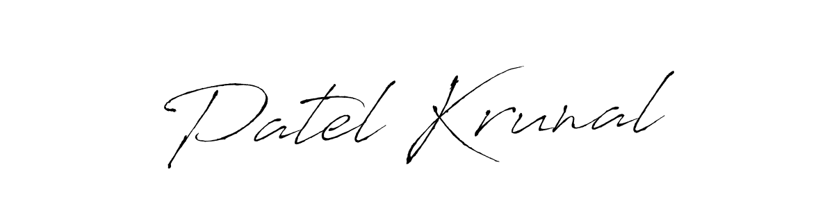 Make a beautiful signature design for name Patel Krunal. With this signature (Antro_Vectra) style, you can create a handwritten signature for free. Patel Krunal signature style 6 images and pictures png