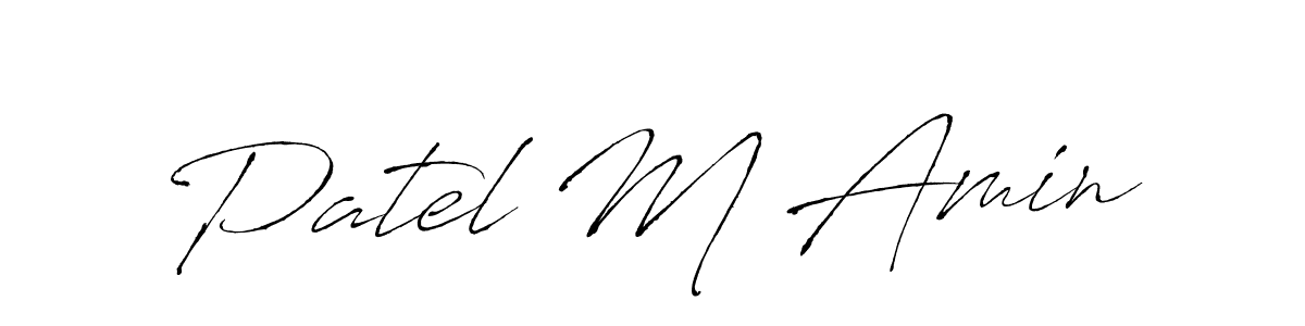How to make Patel M Amin name signature. Use Antro_Vectra style for creating short signs online. This is the latest handwritten sign. Patel M Amin signature style 6 images and pictures png