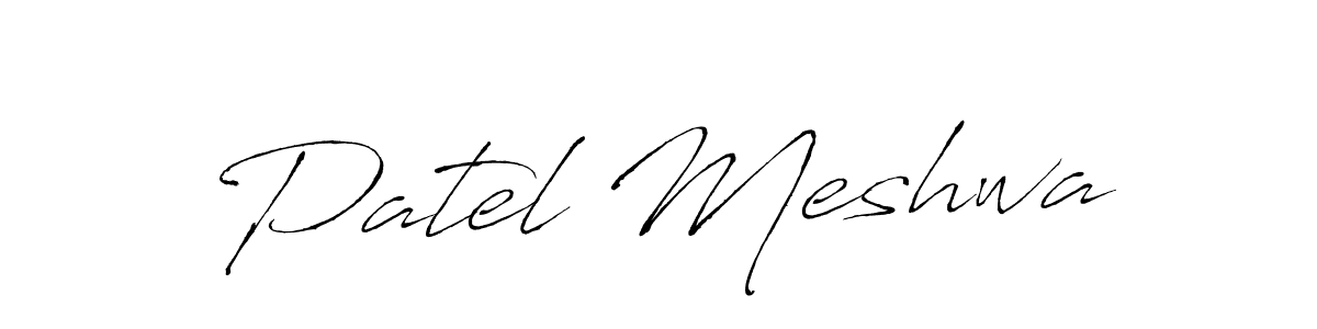 How to make Patel Meshwa name signature. Use Antro_Vectra style for creating short signs online. This is the latest handwritten sign. Patel Meshwa signature style 6 images and pictures png