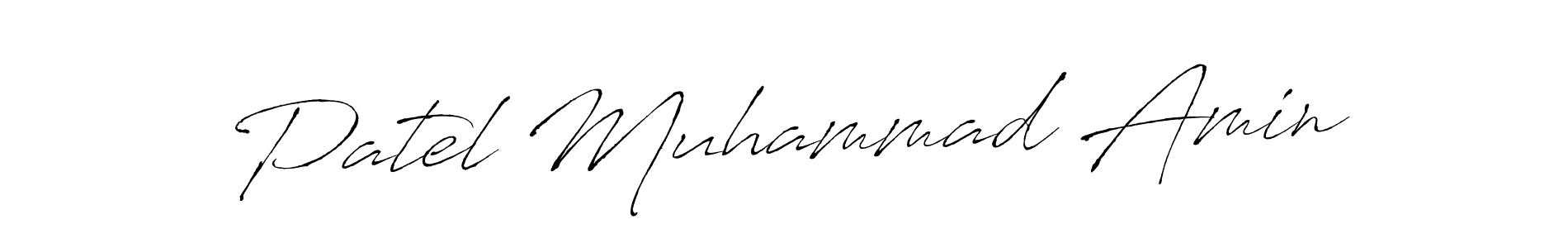 The best way (Antro_Vectra) to make a short signature is to pick only two or three words in your name. The name Patel Muhammad Amin include a total of six letters. For converting this name. Patel Muhammad Amin signature style 6 images and pictures png