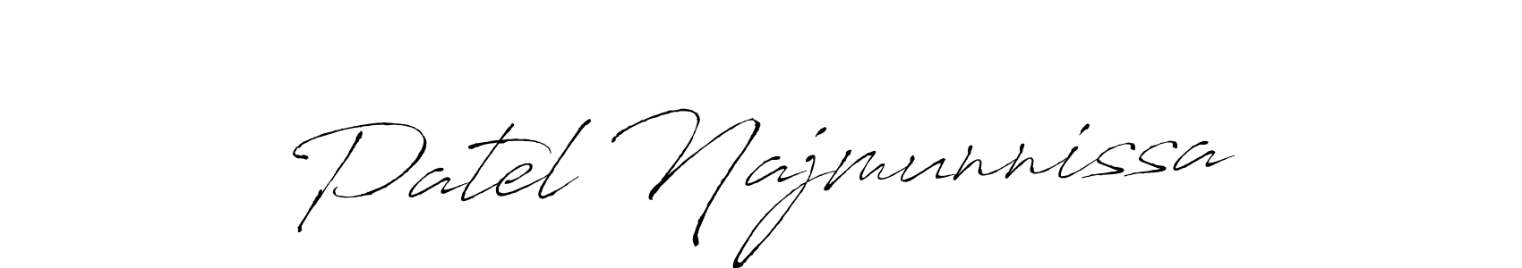 You should practise on your own different ways (Antro_Vectra) to write your name (Patel Najmunnissa) in signature. don't let someone else do it for you. Patel Najmunnissa signature style 6 images and pictures png