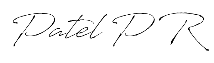 Stand out with a creative autograph for Patel P R. The Antro_Vectra styling blends modern aesthetics with classic signature flourishes. Patel P R signature style 6 images and pictures png