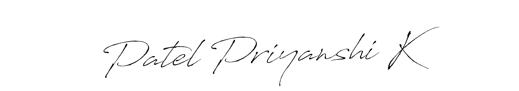 Similarly Antro_Vectra is the best handwritten signature design. Signature creator online .You can use it as an online autograph creator for name Patel Priyanshi K. Patel Priyanshi K signature style 6 images and pictures png