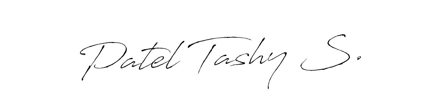 This is the best signature style for the Patel Tashy S. name. Also you like these signature font (Antro_Vectra). Mix name signature. Patel Tashy S. signature style 6 images and pictures png