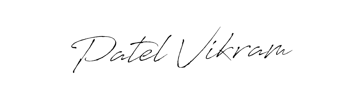 How to make Patel Vikram name signature. Use Antro_Vectra style for creating short signs online. This is the latest handwritten sign. Patel Vikram signature style 6 images and pictures png