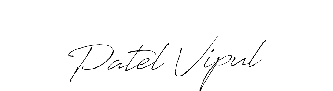 How to make Patel Vipul name signature. Use Antro_Vectra style for creating short signs online. This is the latest handwritten sign. Patel Vipul signature style 6 images and pictures png