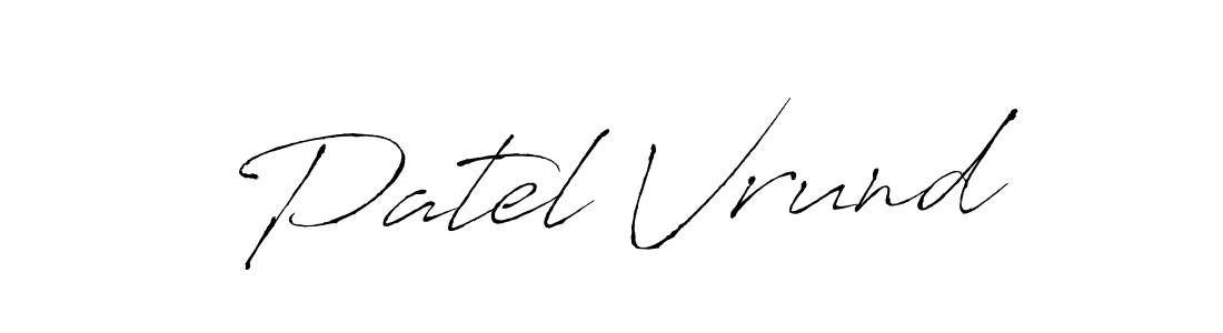 Make a beautiful signature design for name Patel Vrund. With this signature (Antro_Vectra) style, you can create a handwritten signature for free. Patel Vrund signature style 6 images and pictures png