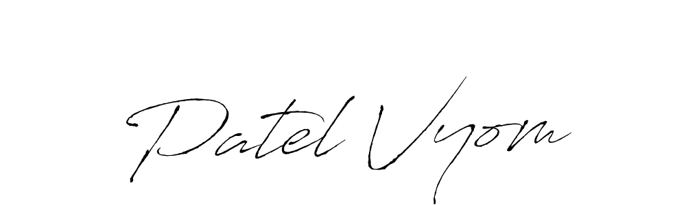 It looks lik you need a new signature style for name Patel Vyom. Design unique handwritten (Antro_Vectra) signature with our free signature maker in just a few clicks. Patel Vyom signature style 6 images and pictures png