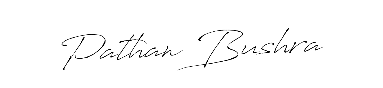 How to make Pathan Bushra name signature. Use Antro_Vectra style for creating short signs online. This is the latest handwritten sign. Pathan Bushra signature style 6 images and pictures png