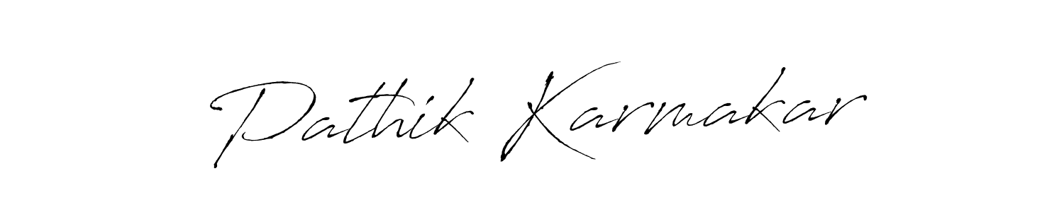 How to make Pathik Karmakar signature? Antro_Vectra is a professional autograph style. Create handwritten signature for Pathik Karmakar name. Pathik Karmakar signature style 6 images and pictures png