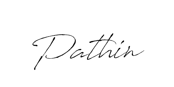 Use a signature maker to create a handwritten signature online. With this signature software, you can design (Antro_Vectra) your own signature for name Pathin. Pathin signature style 6 images and pictures png