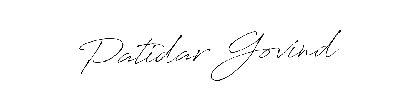 How to make Patidar Govind name signature. Use Antro_Vectra style for creating short signs online. This is the latest handwritten sign. Patidar Govind signature style 6 images and pictures png