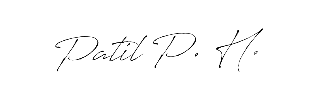 Make a beautiful signature design for name Patil P. H.. With this signature (Antro_Vectra) style, you can create a handwritten signature for free. Patil P. H. signature style 6 images and pictures png