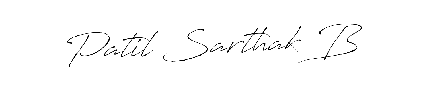 Create a beautiful signature design for name Patil Sarthak B. With this signature (Antro_Vectra) fonts, you can make a handwritten signature for free. Patil Sarthak B signature style 6 images and pictures png