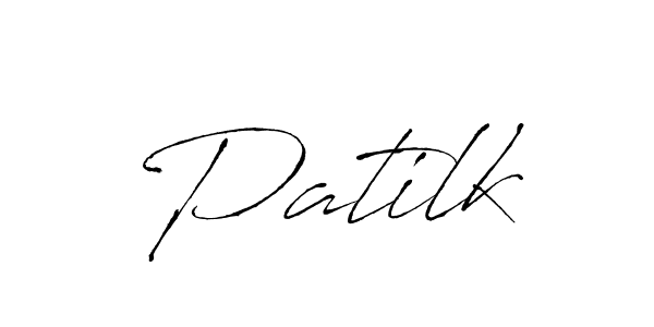 Design your own signature with our free online signature maker. With this signature software, you can create a handwritten (Antro_Vectra) signature for name Patilk. Patilk signature style 6 images and pictures png