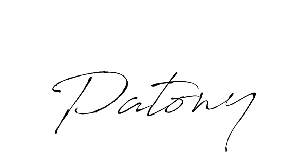 Make a beautiful signature design for name Patony. With this signature (Antro_Vectra) style, you can create a handwritten signature for free. Patony signature style 6 images and pictures png