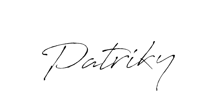 Design your own signature with our free online signature maker. With this signature software, you can create a handwritten (Antro_Vectra) signature for name Patriky. Patriky signature style 6 images and pictures png