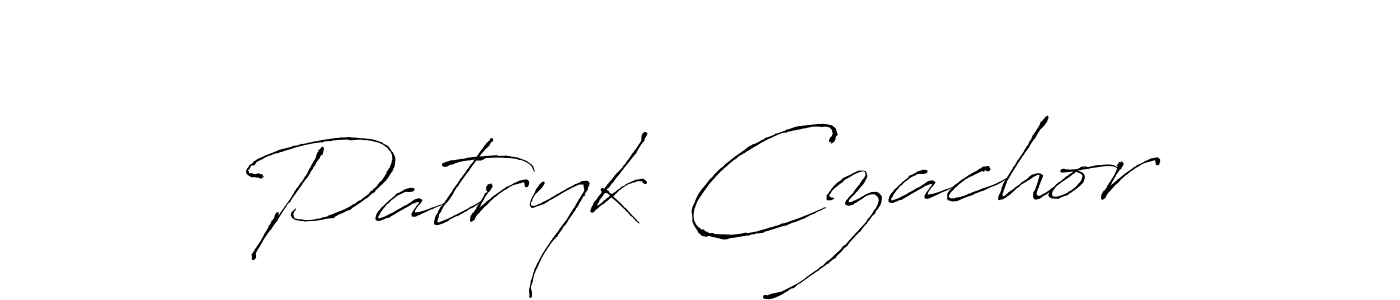 You should practise on your own different ways (Antro_Vectra) to write your name (Patryk Czachor) in signature. don't let someone else do it for you. Patryk Czachor signature style 6 images and pictures png