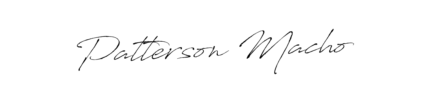 Design your own signature with our free online signature maker. With this signature software, you can create a handwritten (Antro_Vectra) signature for name Patterson Macho. Patterson Macho signature style 6 images and pictures png