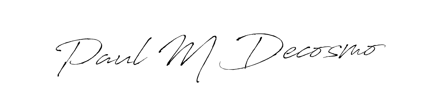 The best way (Antro_Vectra) to make a short signature is to pick only two or three words in your name. The name Paul M Decosmo include a total of six letters. For converting this name. Paul M Decosmo signature style 6 images and pictures png