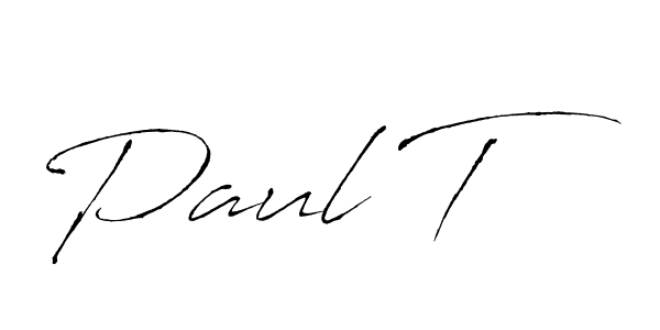 Design your own signature with our free online signature maker. With this signature software, you can create a handwritten (Antro_Vectra) signature for name Paul T. Paul T signature style 6 images and pictures png