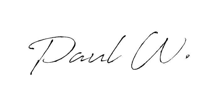 Design your own signature with our free online signature maker. With this signature software, you can create a handwritten (Antro_Vectra) signature for name Paul W.. Paul W. signature style 6 images and pictures png
