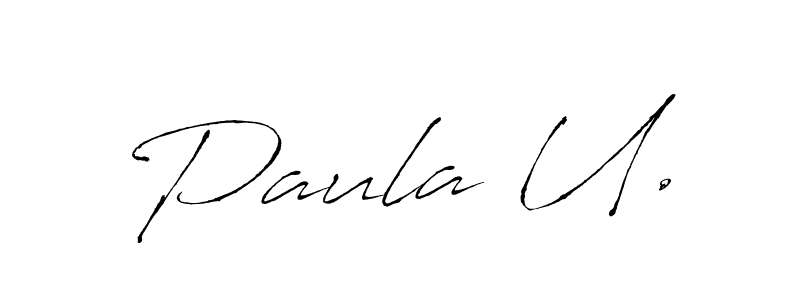 Antro_Vectra is a professional signature style that is perfect for those who want to add a touch of class to their signature. It is also a great choice for those who want to make their signature more unique. Get Paula U. name to fancy signature for free. Paula U. signature style 6 images and pictures png