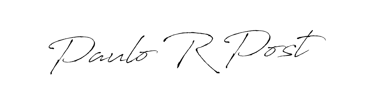 The best way (Antro_Vectra) to make a short signature is to pick only two or three words in your name. The name Paulo R Post include a total of six letters. For converting this name. Paulo R Post signature style 6 images and pictures png