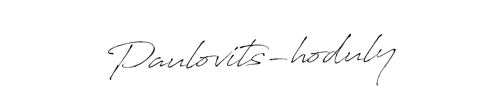 How to make Paulovits-hoduly name signature. Use Antro_Vectra style for creating short signs online. This is the latest handwritten sign. Paulovits-hoduly signature style 6 images and pictures png