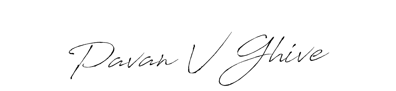 Pavan V Ghive stylish signature style. Best Handwritten Sign (Antro_Vectra) for my name. Handwritten Signature Collection Ideas for my name Pavan V Ghive. Pavan V Ghive signature style 6 images and pictures png