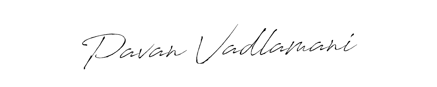 How to make Pavan Vadlamani name signature. Use Antro_Vectra style for creating short signs online. This is the latest handwritten sign. Pavan Vadlamani signature style 6 images and pictures png