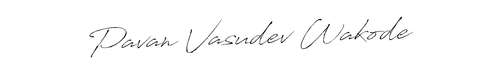 How to make Pavan Vasudev Wakode name signature. Use Antro_Vectra style for creating short signs online. This is the latest handwritten sign. Pavan Vasudev Wakode signature style 6 images and pictures png