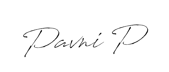 Pavni P stylish signature style. Best Handwritten Sign (Antro_Vectra) for my name. Handwritten Signature Collection Ideas for my name Pavni P. Pavni P signature style 6 images and pictures png