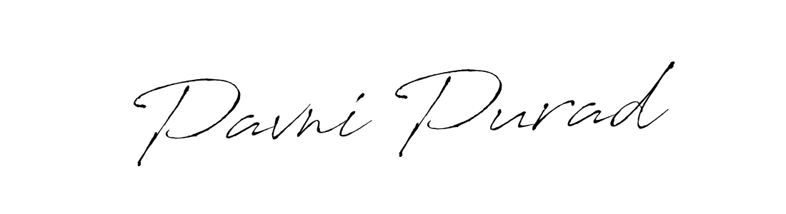 How to make Pavni Purad name signature. Use Antro_Vectra style for creating short signs online. This is the latest handwritten sign. Pavni Purad signature style 6 images and pictures png