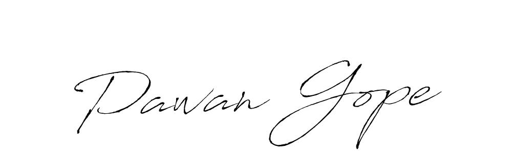 How to make Pawan Gope name signature. Use Antro_Vectra style for creating short signs online. This is the latest handwritten sign. Pawan Gope signature style 6 images and pictures png