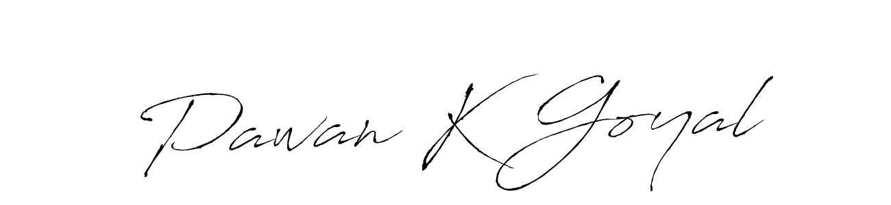 How to make Pawan K Goyal name signature. Use Antro_Vectra style for creating short signs online. This is the latest handwritten sign. Pawan K Goyal signature style 6 images and pictures png
