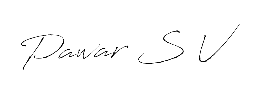 Pawar S V stylish signature style. Best Handwritten Sign (Antro_Vectra) for my name. Handwritten Signature Collection Ideas for my name Pawar S V. Pawar S V signature style 6 images and pictures png